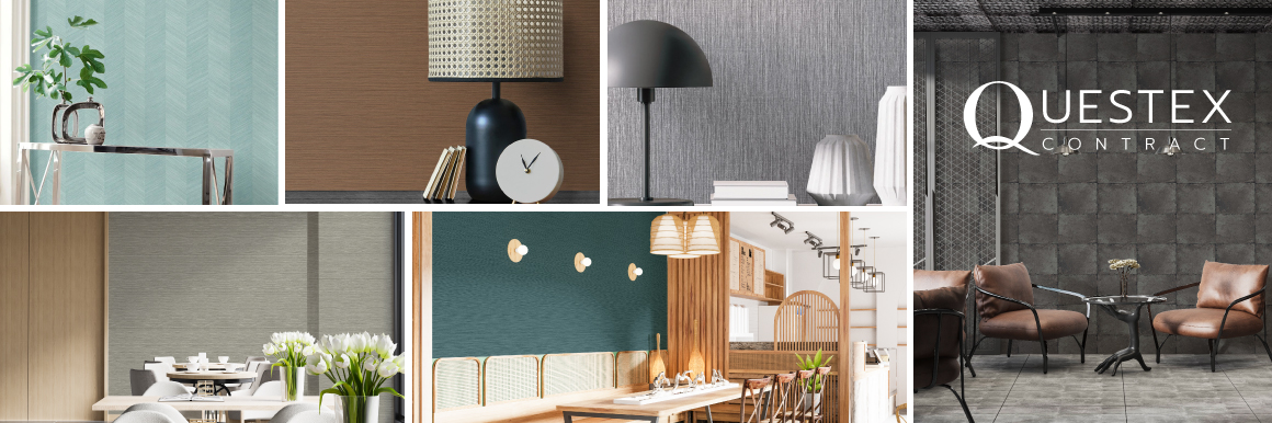 QUESTEX วอลเปเปอร์หลังผ้า สำหรับพื้นที่เชิงพาณิชย์ ปลอดภัย กันลามไฟ ผ่านมาตรฐาน Corner Burn Test