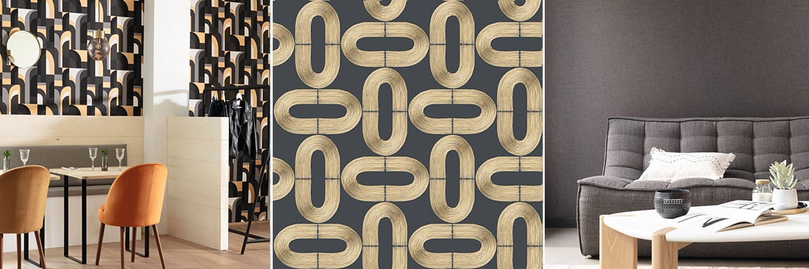 Explore the Black Gold wallpaper trend for a luxurious and stylish Luxury Loft home decor