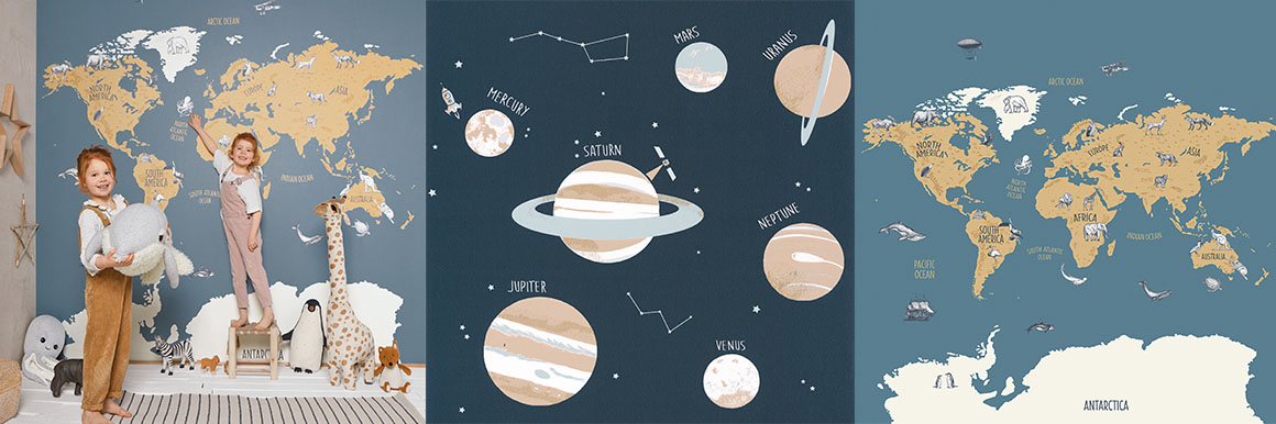 Wallpaper idea for kid bedroom, adorable design loved by kids and adults